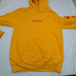 Halsey Hopeless Yellow Hoodie With Racing Graphics On Sleeves Small